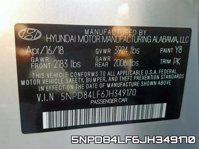 5NPD84LF6JH349170 фото 2