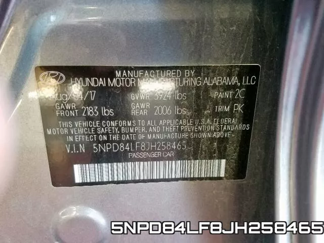 5NPD84LF8JH258465 фото 2