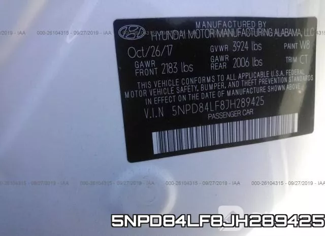 5NPD84LF8JH289425 фото 10