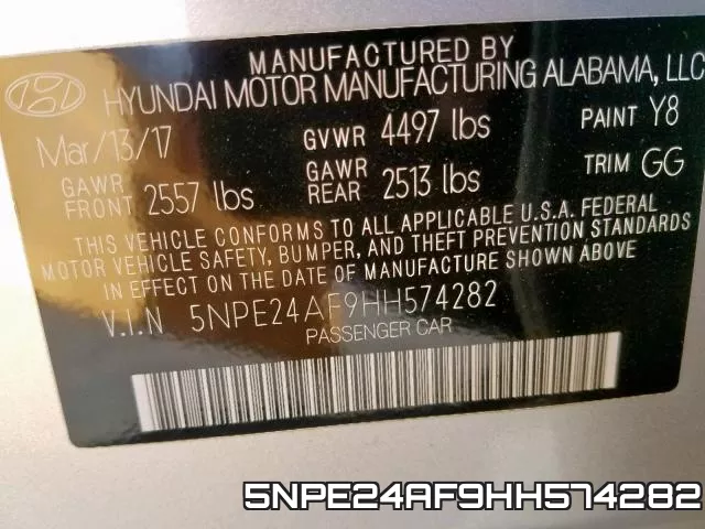 5NPE24AF9HH574282 фото 2