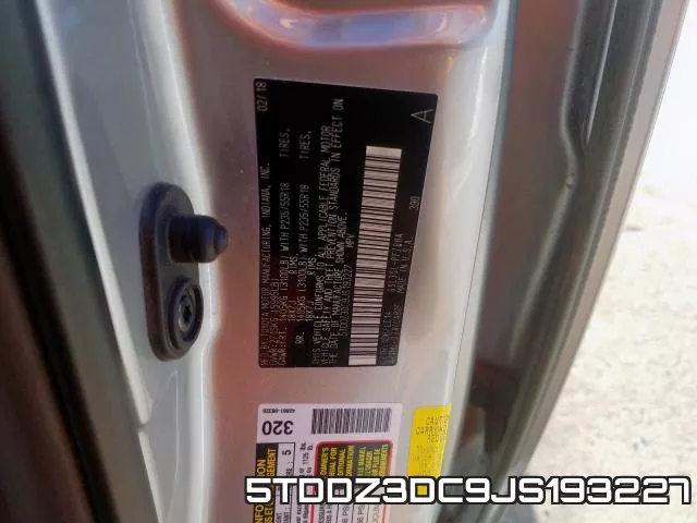5TDDZ3DC9JS193227 фото 2