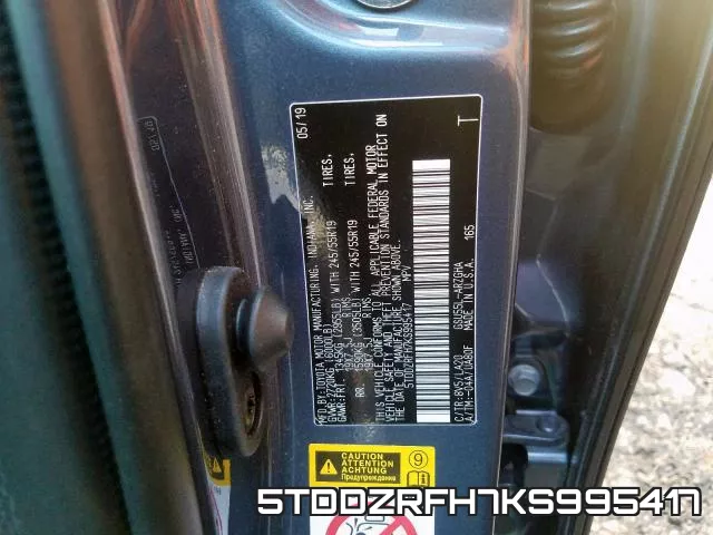 5TDDZRFH7KS995417 фото 2