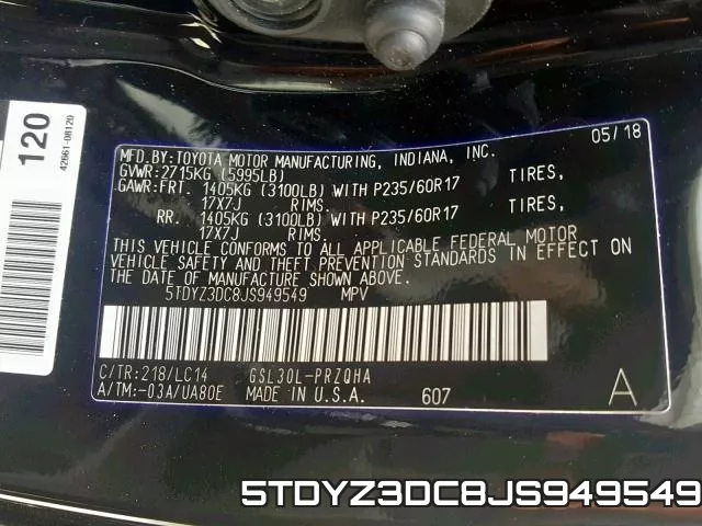 5TDYZ3DC8JS949549 фото 2