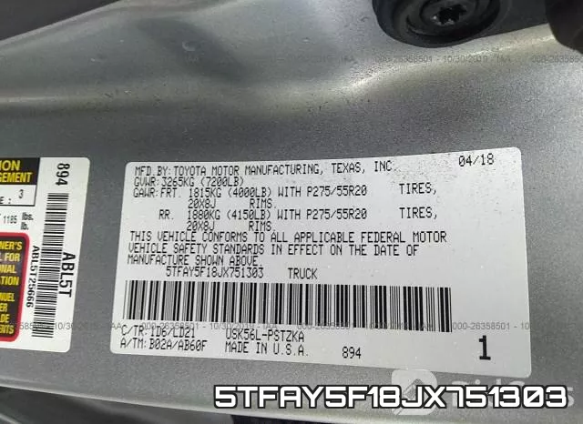 5TFAY5F18JX751303 фото 10