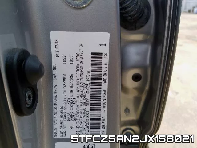 5TFCZ5AN2JX158021 фото 2