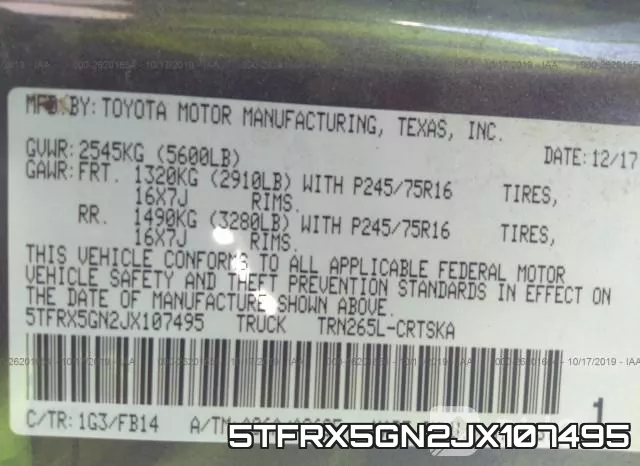 5TFRX5GN2JX107495 фото 10