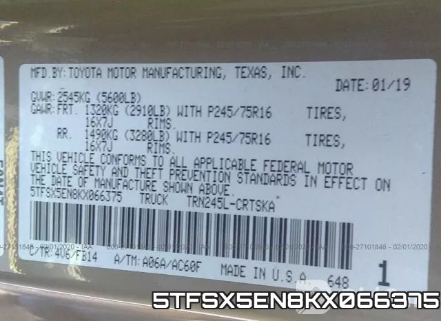 5TFSX5EN8KX066375 фото 10