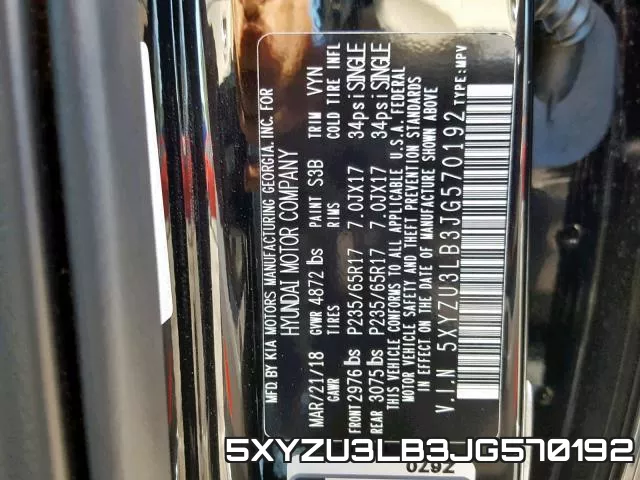 5XYZU3LB3JG570192 фото 2