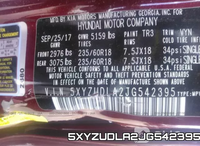 5XYZUDLA2JG542395 фото 10