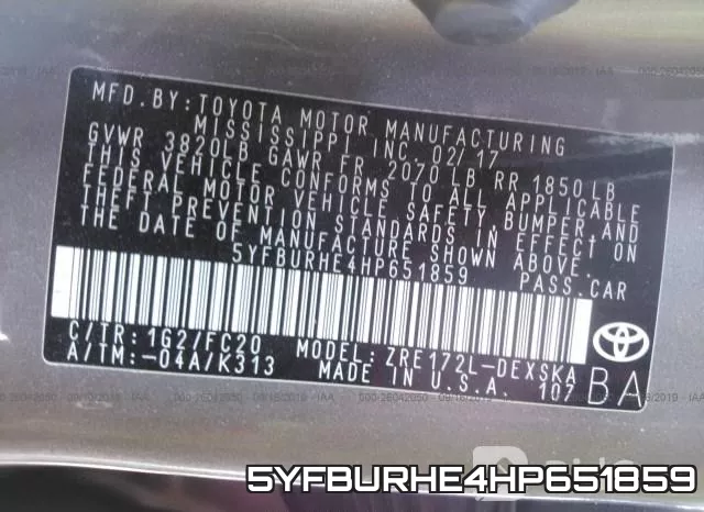 5YFBURHE4HP651859 фото 10