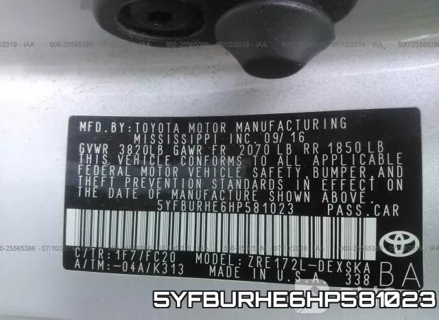 5YFBURHE6HP581023 фото 10