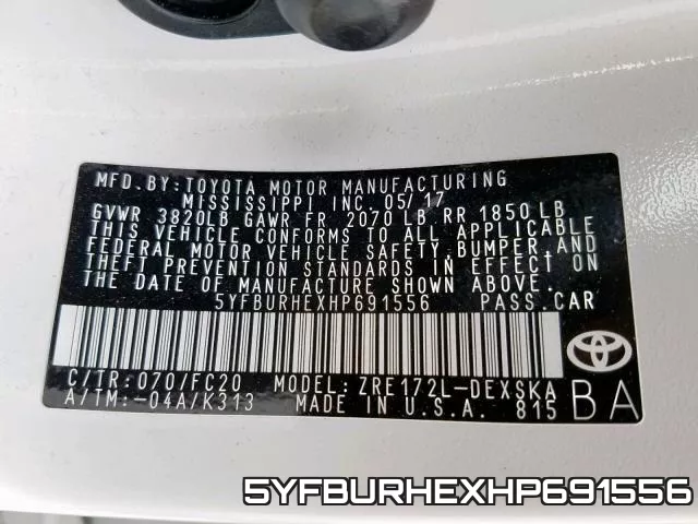 5YFBURHEXHP691556 фото 2