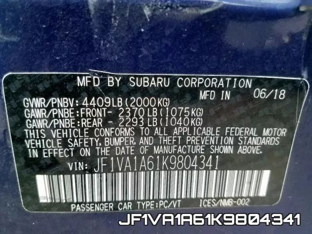 JF1VA1A61K9804341 фото 2