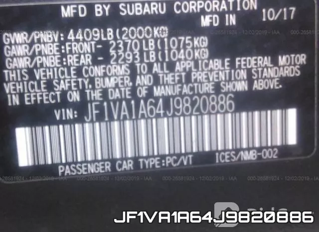 JF1VA1A64J9820886 фото 10