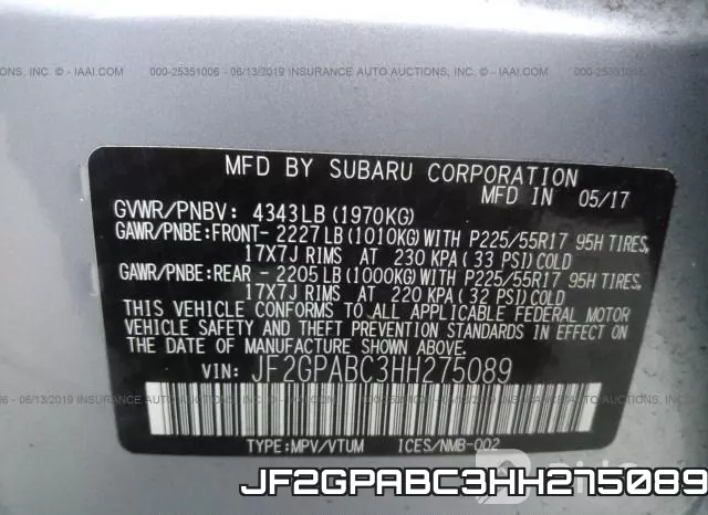 JF2GPABC3HH275089 фото 10