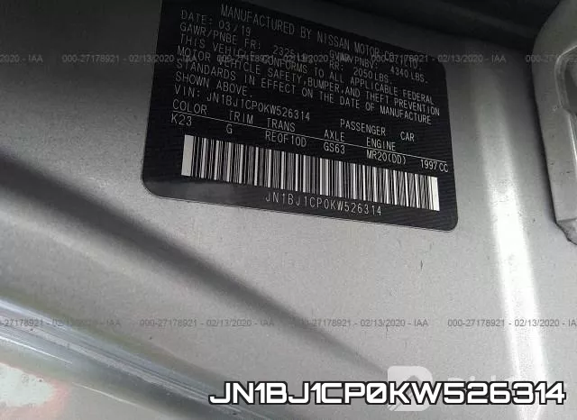 JN1BJ1CP0KW526314 фото 10