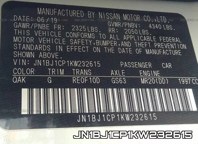 JN1BJ1CP1KW232615 фото 10