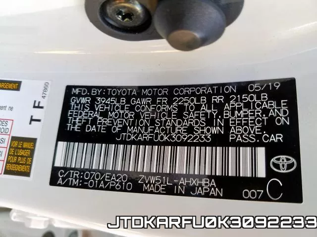JTDKARFU0K3092233 фото 2