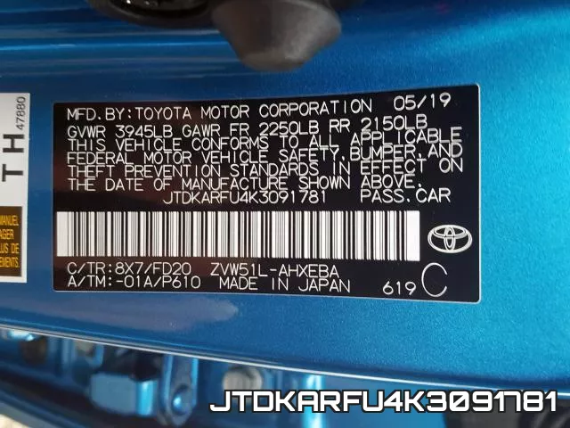 JTDKARFU4K3091781 фото 2