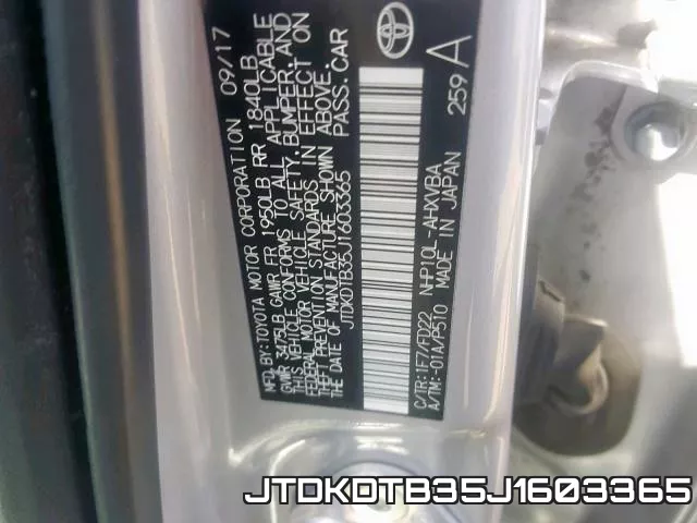 JTDKDTB35J1603365 фото 2