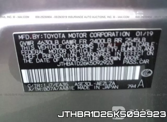 JTHBA1D26K5092923 фото 10
