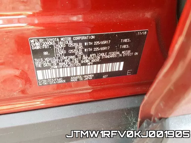 JTMW1RFV0KJ001905 фото 2