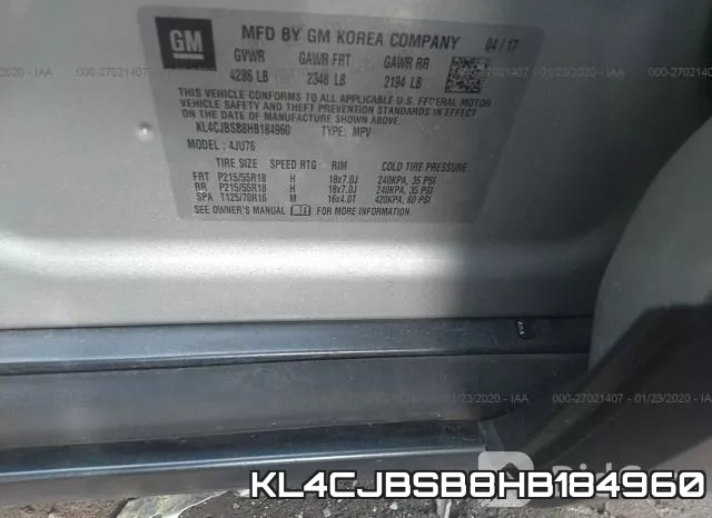 KL4CJBSB8HB184960 фото 10