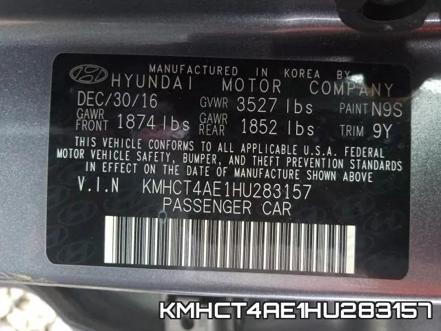 KMHCT4AE1HU283157 фото 2