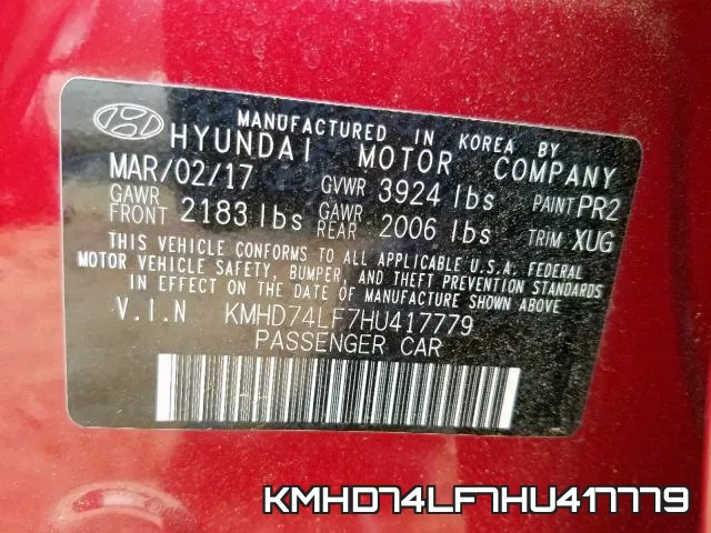 KMHD74LF7HU417779 фото 2