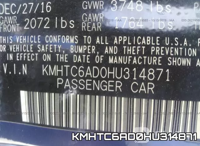 KMHTC6AD0HU314871 фото 10