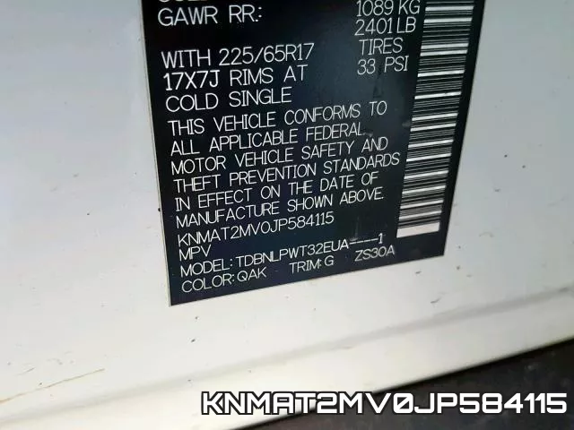 KNMAT2MV0JP584115 фото 2