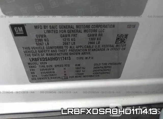 LRBFXDSA8HD117413 фото 10