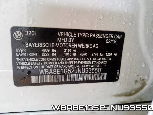 WBA8E1G52JNU93550 фото 2