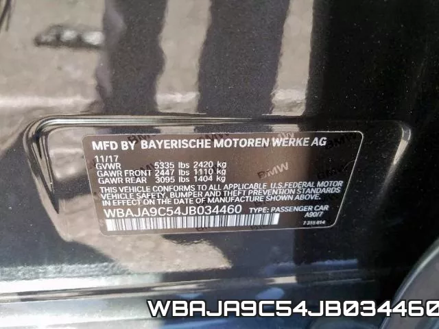 WBAJA9C54JB034460 фото 2