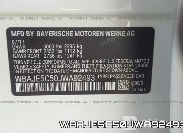 WBAJE5C50JWA92493 фото 10