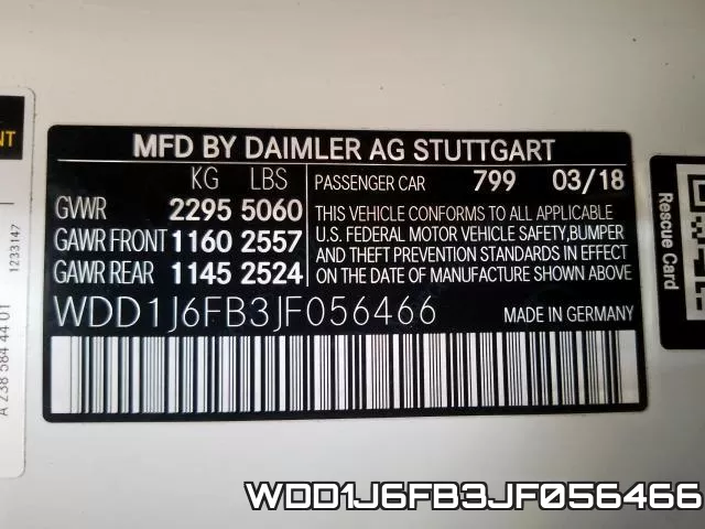 WDD1J6FB3JF056466 фото 2