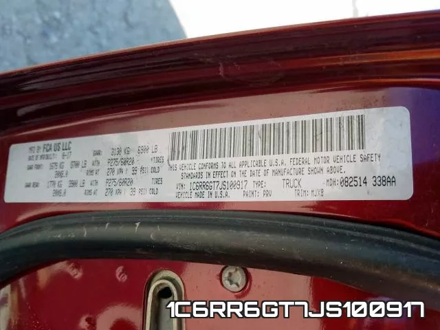 1C6RR6GT7JS100917 фото 2