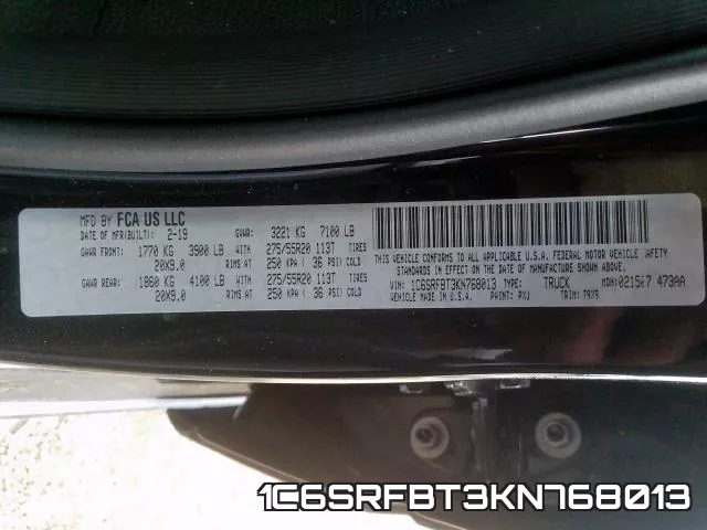1C6SRFBT3KN768013 фото 2