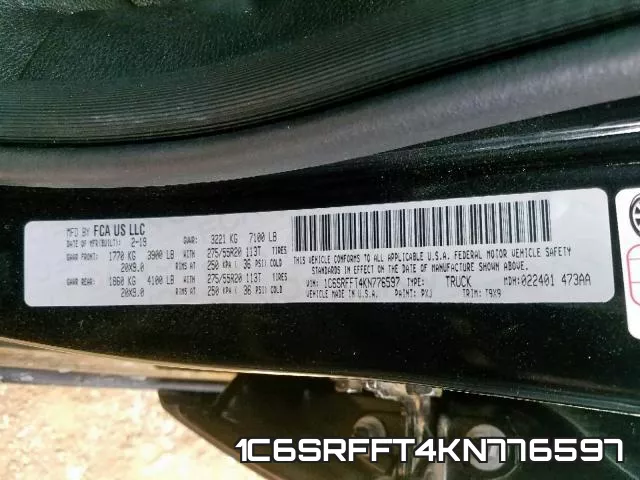 1C6SRFFT4KN776597 фото 2