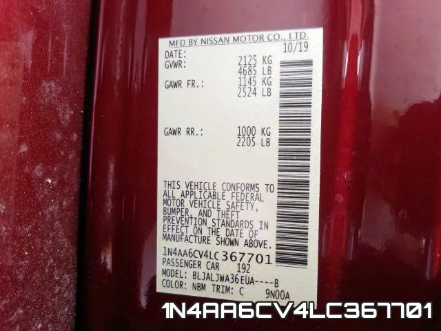 1N4AA6CV4LC367701 фото 2