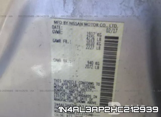 1N4AL3AP2HC212939 фото 10