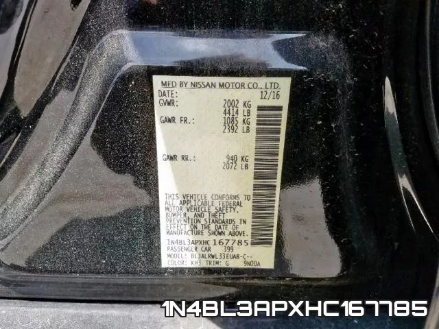 1N4BL3APXHC167785 фото 2