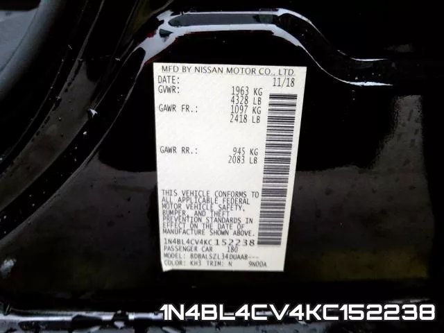 1N4BL4CV4KC152238 фото 2