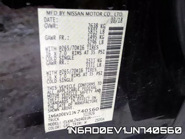 1N6AD0EV1JN740560 фото 2