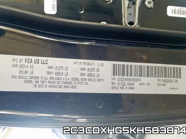 2C3CDXHG5KH583874 фото 2