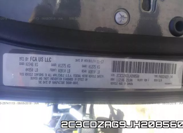 2C3CDZAG9JH208560 фото 10
