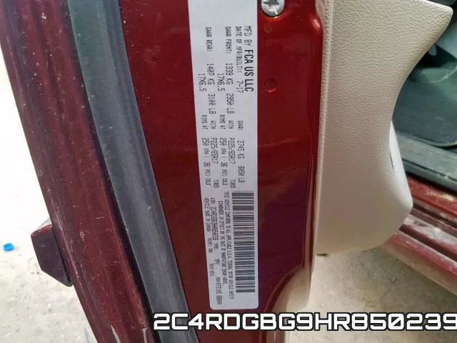 2C4RDGBG9HR850239 фото 2