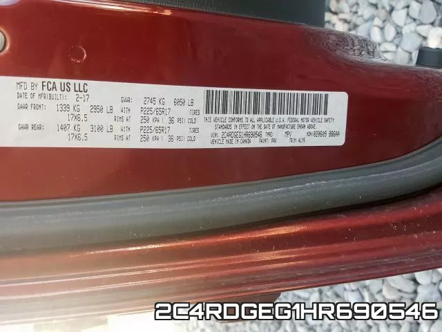 2C4RDGEG1HR690546 фото 2