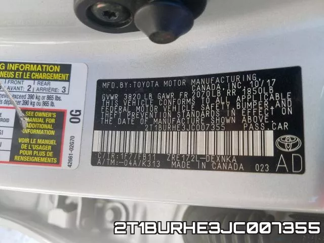 2T1BURHE3JC007355 фото 2