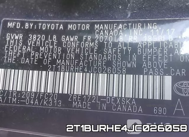 2T1BURHE4JC026058 фото 10